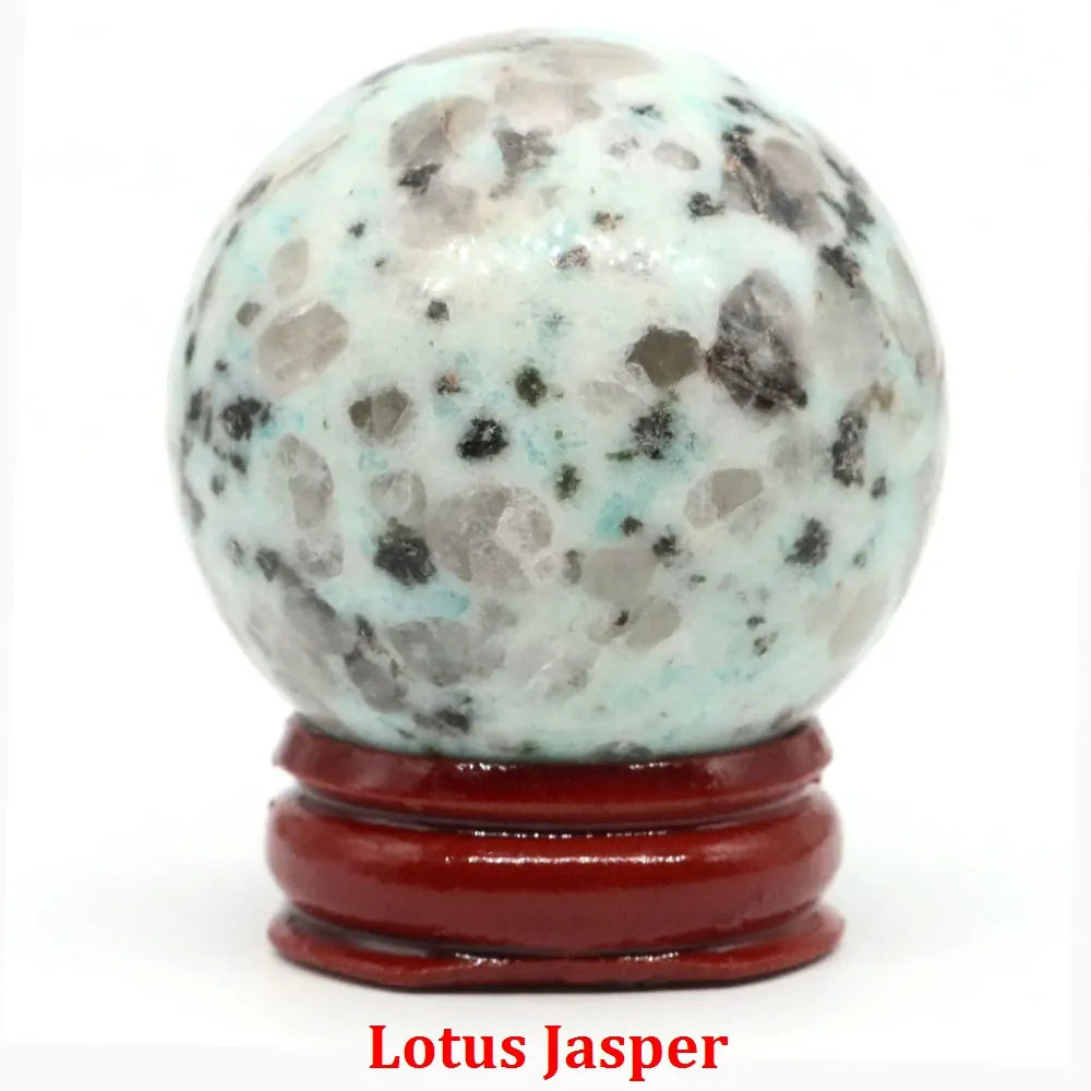40mm Natural Stone Sphere Lapis Amethyst Quartz Crystal Ball Sphere Gemstone Decorative Ball for Divination Fengshui Home Decor