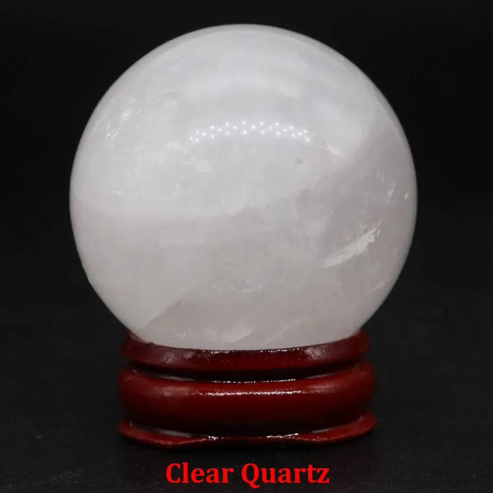 40mm Natural Stone Sphere Lapis Amethyst Quartz Crystal Ball Sphere Gemstone Decorative Ball for Divination Fengshui Home Decor