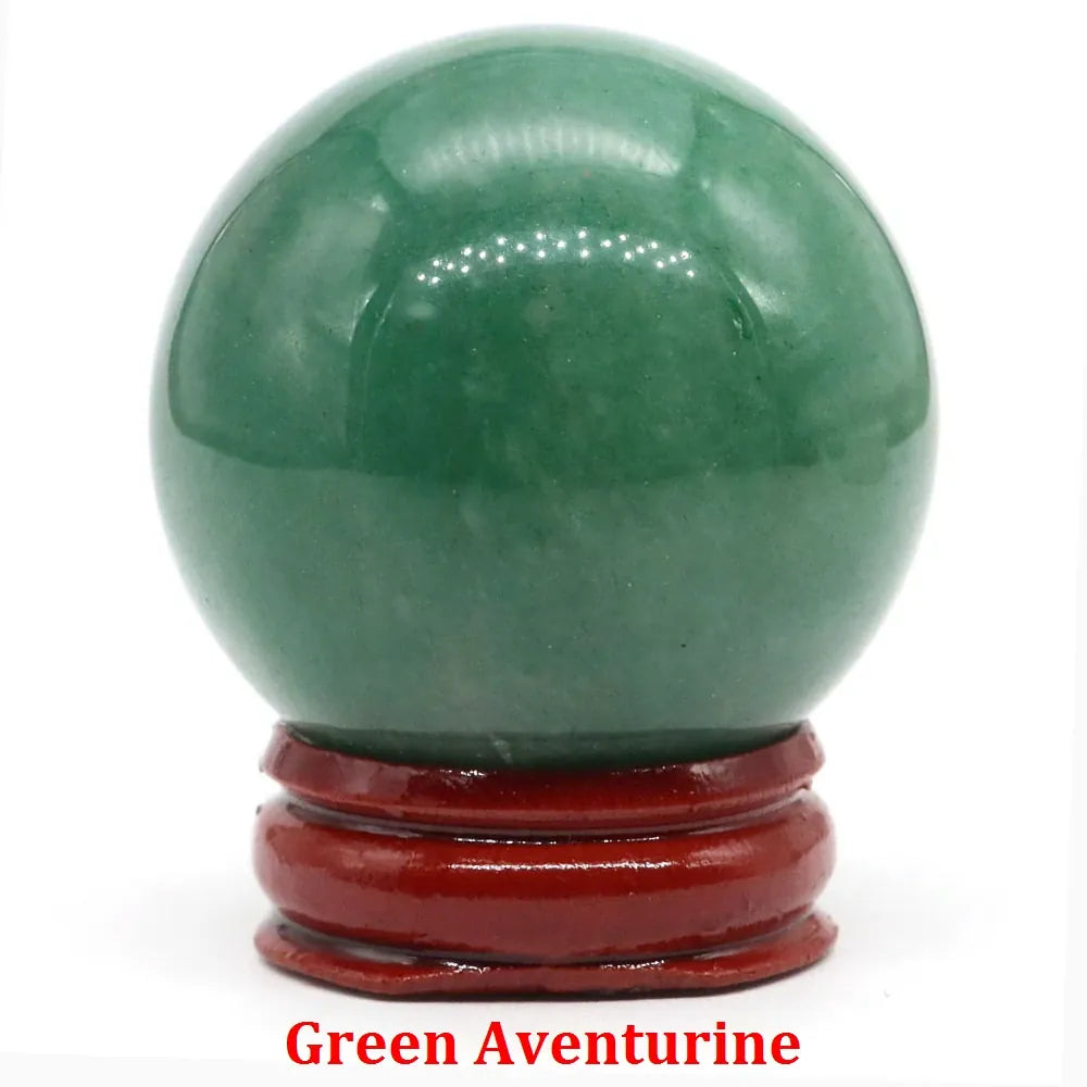 40mm Natural Stone Sphere Lapis Amethyst Quartz Crystal Ball Sphere Gemstone Decorative Ball for Divination Fengshui Home Decor