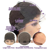 42 Inch 13x4 Deep Wave HD Lace Frontal Human Hair Wig 200 Density Pre Plucked Baby Hair Natural Look for Women Daily Party