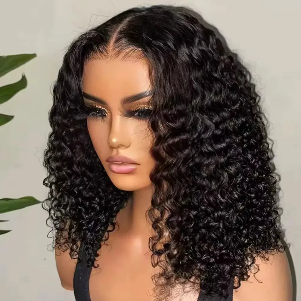 42 Inch 13x4 Deep Wave HD Lace Frontal Human Hair Wig 200 Density Pre Plucked Baby Hair Natural Look for Women Daily Party