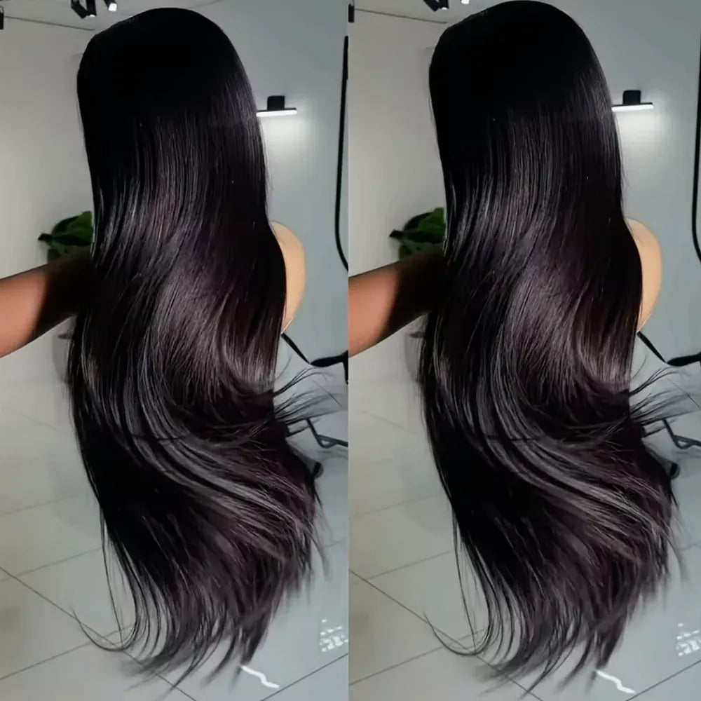 42 Inch 250 Density Bone Straight Lace Frontal Wig Human Hair Wig 13x6 Hd Transparent Lace Frontal Wig For Women Ready To Wear