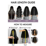 42Inch 250% Density Deep Wave 13x4 HD Transparent Lace Front Human Hair Wig - 13x6 Natural Color, Smooth & Silky Real Human Hair