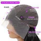 42Inch 250% Density Deep Wave 13x4 HD Transparent Lace Front Human Hair Wig - 13x6 Natural Color, Smooth & Silky Real Human Hair