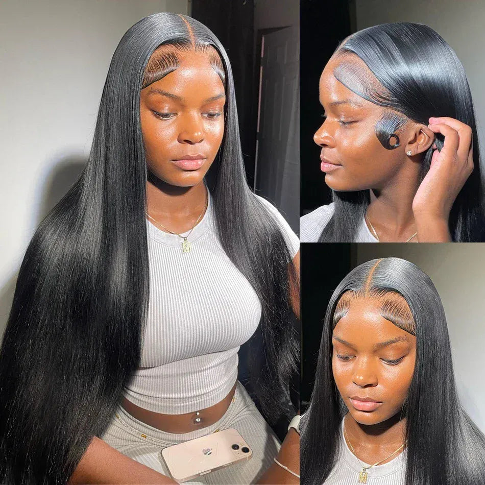 46 44 Inch HD Lace Front Human Hair Wigs For Black Women 13x4 Peruvian Hair Wigs Glueless Human Hair On Clearance Sale 13x6 Bone Straight Lace Front Wig