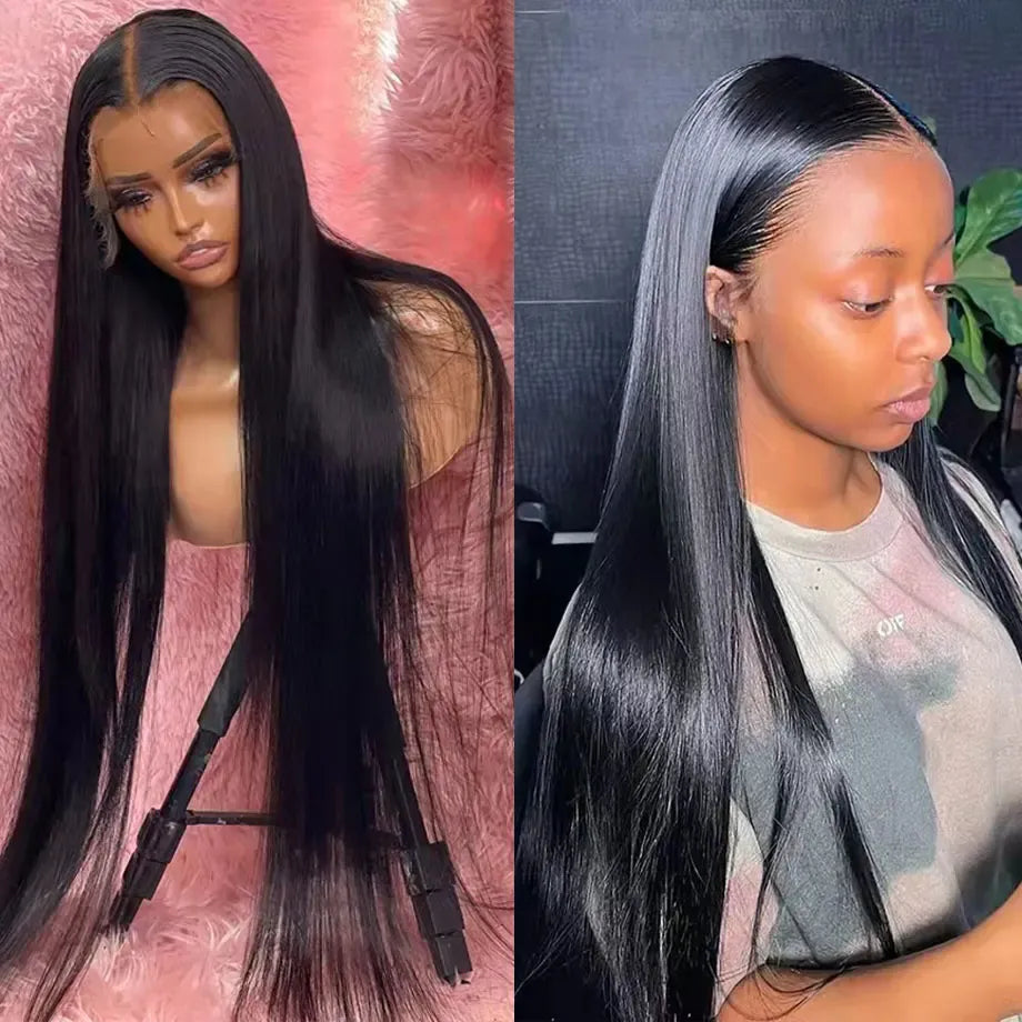 46 44 Inch HD Lace Front Human Hair Wigs For Black Women 13x4 Peruvian Hair Wigs Glueless Human Hair On Clearance Sale 13x6 Bone Straight Lace Front Wig