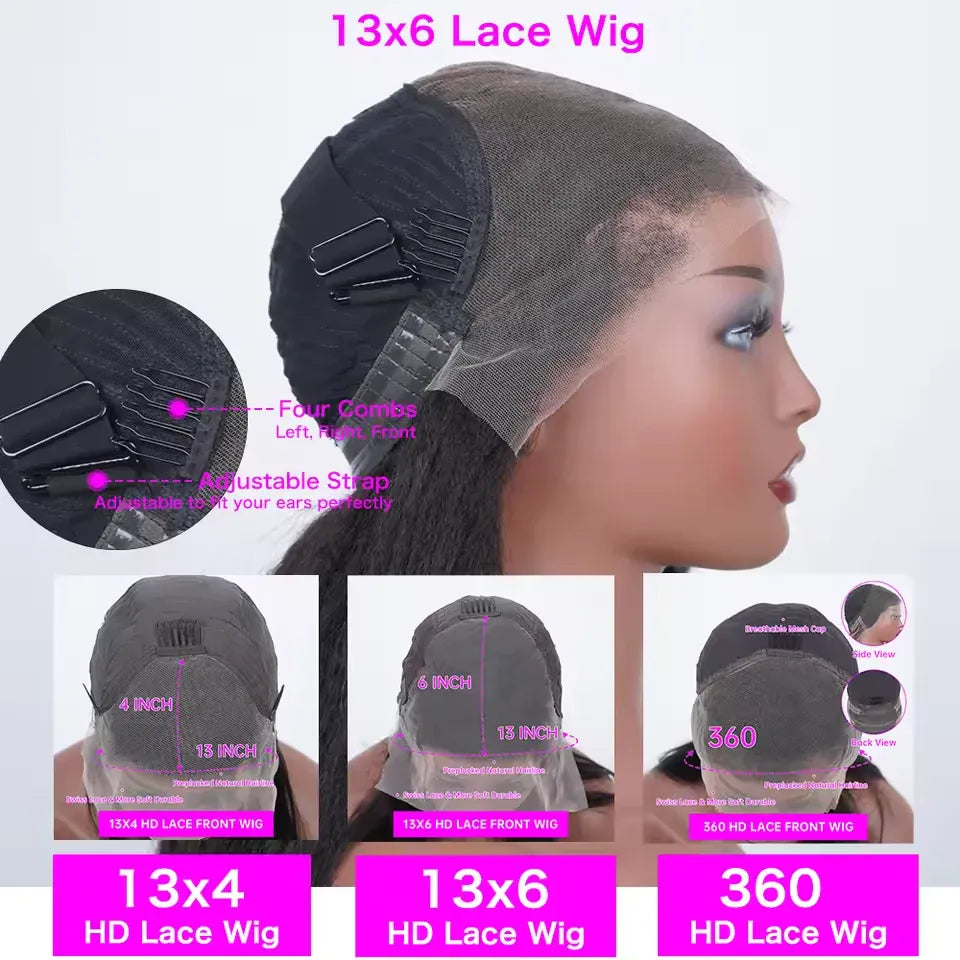 46 44 Inch HD Lace Front Human Hair Wigs For Black Women 13x4 Peruvian Hair Wigs Glueless Human Hair On Clearance Sale 13x6 Bone Straight Lace Front Wig