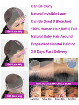 46 Inch Bone Straight 100% Human Hair Wig 13x4 13x6 HD Transparent Lace Wigs Brazilian Hair 360 Full Lace Frontal Wig For Women Natural Black Pre Plucked Baby Hair 250 High Density Real Remy Hair