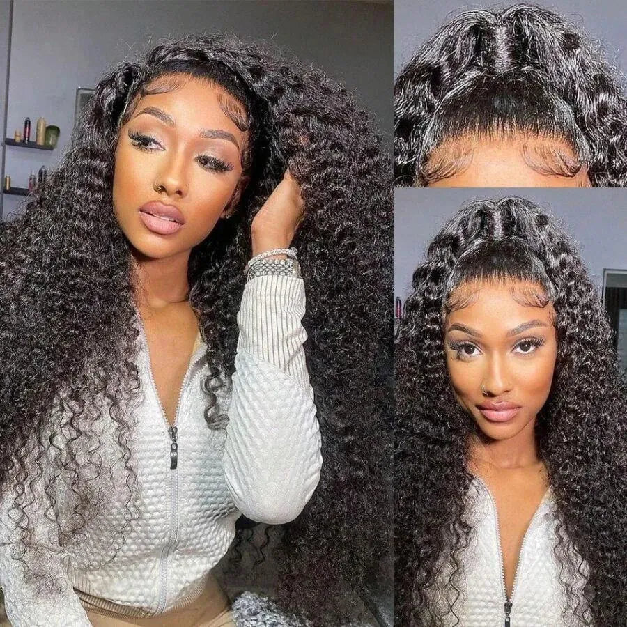 46 Inch Burmese Curly Human Hair Wig 13x4 13x6 HD Lace Frontal 250 Density Pre Plucked Glueless Natural Looking For Black Women