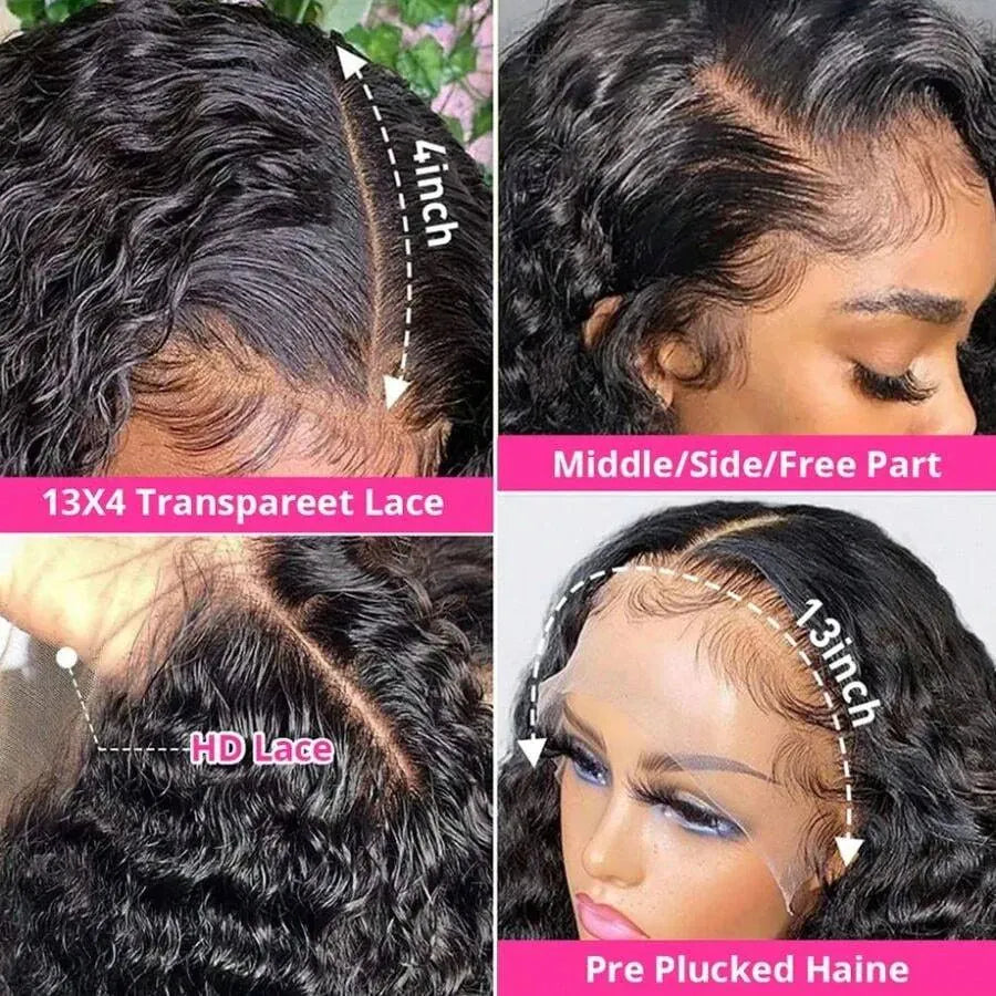 46 Inch Burmese Curly Human Hair Wig 13x4 13x6 HD Lace Frontal 250 Density Pre Plucked Glueless Natural Looking For Black Women