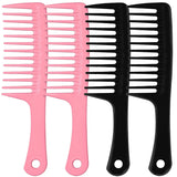 4pc Large Wide Tooth Comb Detangling Wet or Dry Combs for Shower, Hair Styling Brush for Natural, Curly, Long Hair for Women&Man