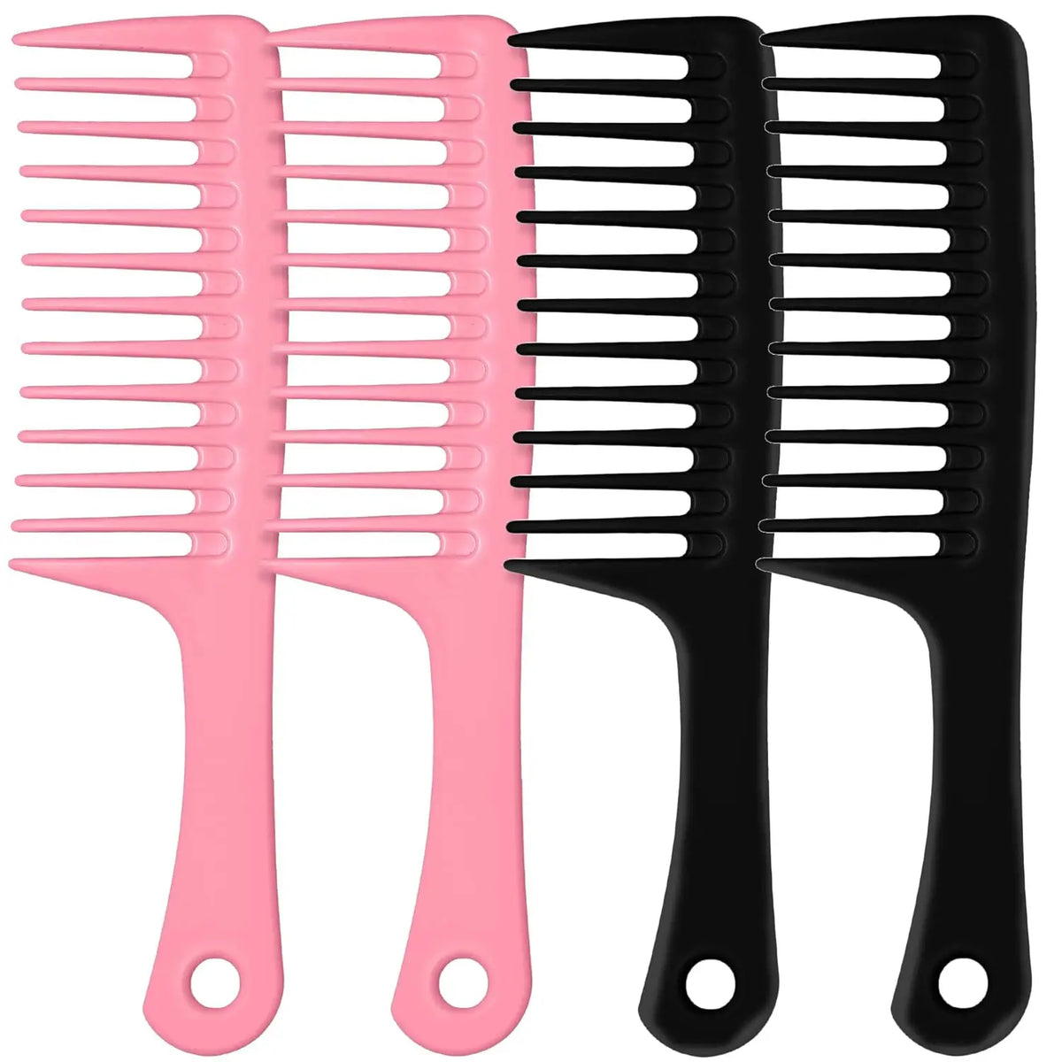 4pc Large Wide Tooth Comb Detangling Wet or Dry Combs for Shower, Hair Styling Brush for Natural, Curly, Long Hair for Women&Man