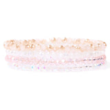 4pcs/set Gold Color Crystal Beads Bracelets For Women Girl Natural Stone Austria Crystal Glass Elastic Bracelet Set Jewelry