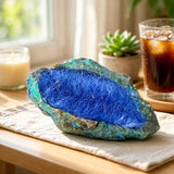 50-100g Azurite Rough with Hair Needles, Blue Needle Crystal Cluster, Mineral Collection Home Decor Ornament, Halloween Gift for Crystal Lovers