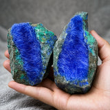 50-100g Azurite Rough with Hair Needles, Blue Needle Crystal Cluster, Mineral Collection Home Decor Ornament, Halloween Gift for Crystal Lovers