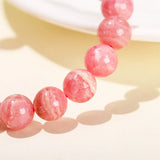 5A Natural Rhodochrosite Bracelet 5-10mm Argentina Red Stone Beads Stretch Bangle for Women  Healing Crystal Jewelry Gift