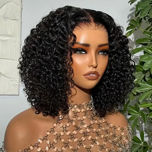 5x5 No Glue Deep Wave Bob Wigs Curly 4x4 Pre Cut Glueless Wig Human Hair Ready To Wear Lace Frontal Wigs For Women Pre Plucked