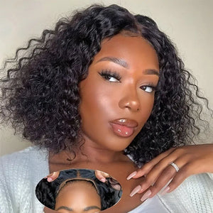 5x5 No Glue Deep Wave Bob Wigs Curly 4x4 Pre Cut Glueless Wig Human Hair Ready To Wear Lace Frontal Wigs For Women Pre Plucked