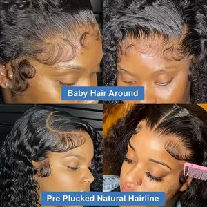 5x5 No Glue Deep Wave Bob Wigs Curly 4x4 Pre Cut Glueless Wig Human Hair Ready To Wear Lace Frontal Wigs For Women Pre Plucked