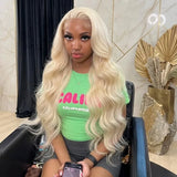 613 13x6 Lace Front Wig Human Hair Body Wave Honey  Blonde Lace Frontal Wigs for Women 230 Density Natural Hairline With Baby Hair 613 Human Hair Wig