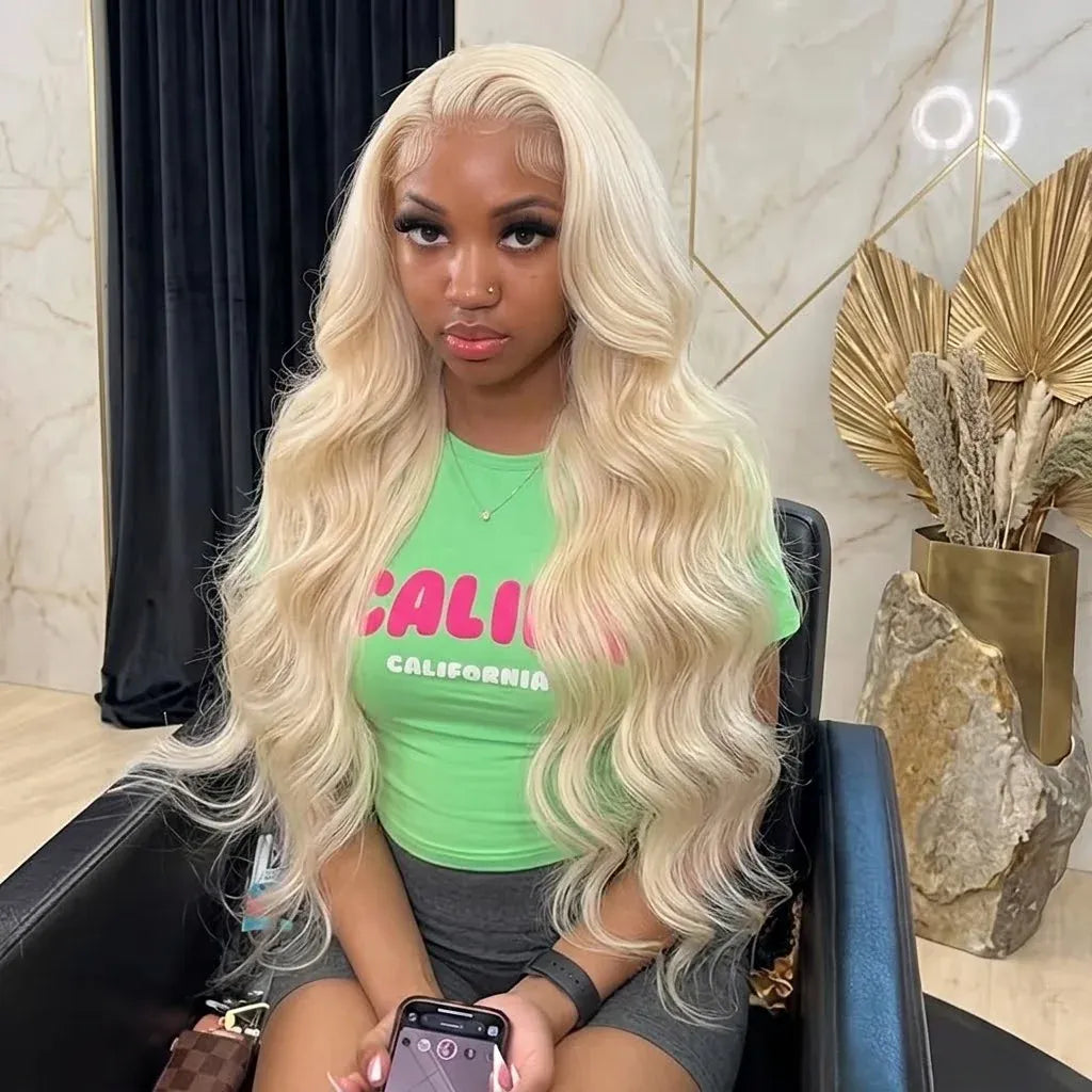 613 13x6 Lace Front Wig Human Hair Body Wave Honey  Blonde Lace Frontal Wigs for Women 230 Density Natural Hairline With Baby Hair 613 Human Hair Wig