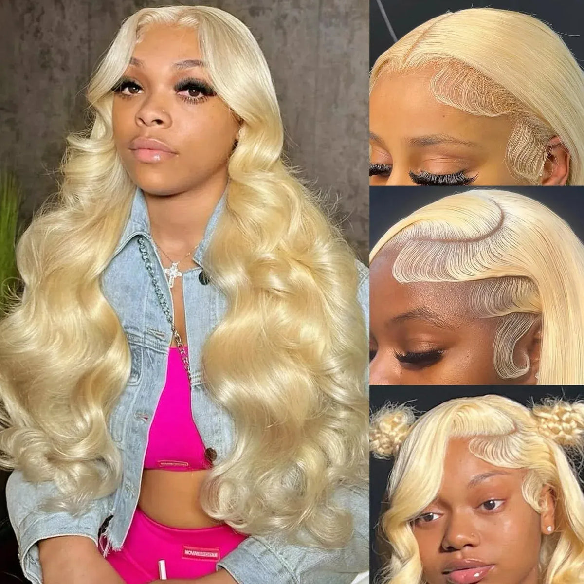 613 13x6 Lace Front Wig Human Hair Body Wave Honey  Blonde Lace Frontal Wigs for Women 230 Density Natural Hairline With Baby Hair 613 Human Hair Wig
