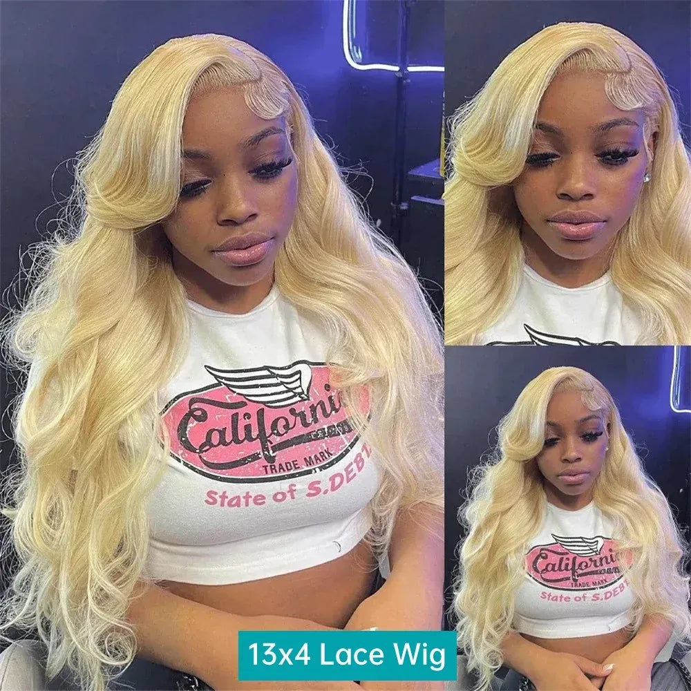 613 13x6 Lace Front Wig Human Hair Body Wave Honey  Blonde Lace Frontal Wigs for Women 230 Density Natural Hairline With Baby Hair 613 Human Hair Wig