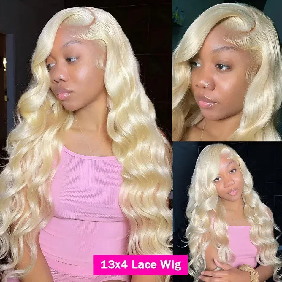 613 13x6 Lace Front Wig Human Hair Body Wave Honey  Blonde Lace Frontal Wigs for Women 230 Density Natural Hairline With Baby Hair 613 Human Hair Wig