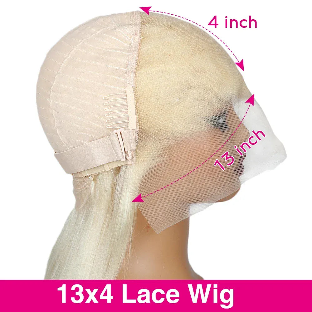 613 Blonde 13x4 HD Lace Front Wig 200 Density Short Straight Bob Human Hair Wig 8-14 Inch 13x6 Transparent Lace Frontal Wigs