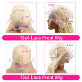 613 Blonde 13x4 HD Lace Front Wig 200 Density Short Straight Bob Human Hair Wig 8-14 Inch 13x6 Transparent Lace Frontal Wigs