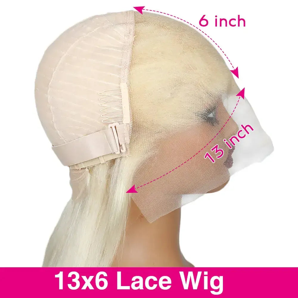 613 Blonde 13x4 HD Lace Front Wig 200 Density Short Straight Bob Human Hair Wig 8-14 Inch 13x6 Transparent Lace Frontal Wigs