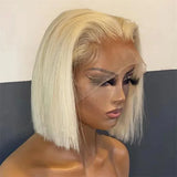 613 Blonde 13x4 HD Lace Front Wig 200 Density Short Straight Bob Human Hair Wig 8-14 Inch 13x6 Transparent Lace Frontal Wigs