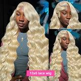 613 Blonde Body Wave Human Hair Wig 13x6 HD Lace Front 250% Density Pre-Plucked 32 Inch