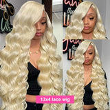 613 Blonde Body Wave Human Hair Wig 13x6 HD Lace Front 250% Density Pre-Plucked 32 Inch