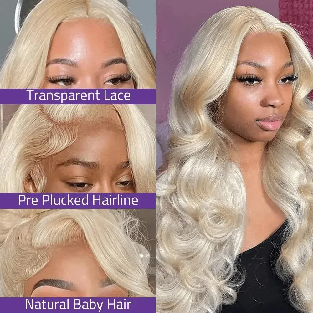 613 Blonde Body Wave Human Hair Wig 13x6 HD Lace Front 250% Density Pre-Plucked 32 Inch
