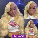 613 Blonde Body Wave Human Hair Wig 13x6 HD Lace Front 250% Density Pre-Plucked 32 Inch