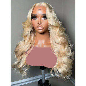 613 Blonde Body Wave Human Hair Wig – 13x6 HD Lace Front, Pre-Plucked, 200% Density
