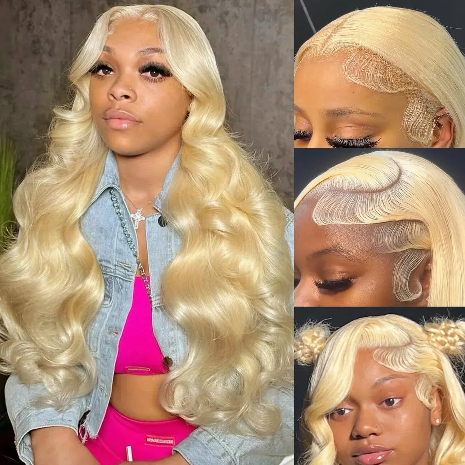 613 Blonde Body Wave Human Hair Wig – 13x6 HD Lace Front, Pre-Plucked, 200% Density