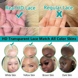 613 Blonde Body Wave Human Hair Wig – 13x6 HD Lace Front, Pre-Plucked, 200% Density