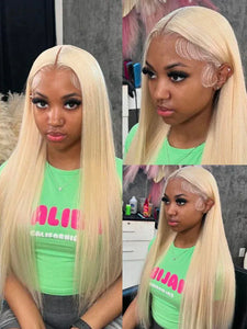 613 Blonde Vietnamese Raw Straight Human Hair HD Lace Front Wig, 13x4 13x6 360 Lace, 180%-210% Density