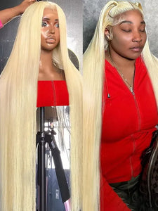 613 Blonde Vietnamese Raw Straight Human Hair HD Lace Front Wig, 13x4 13x6 360 Lace, 180%-210% Density