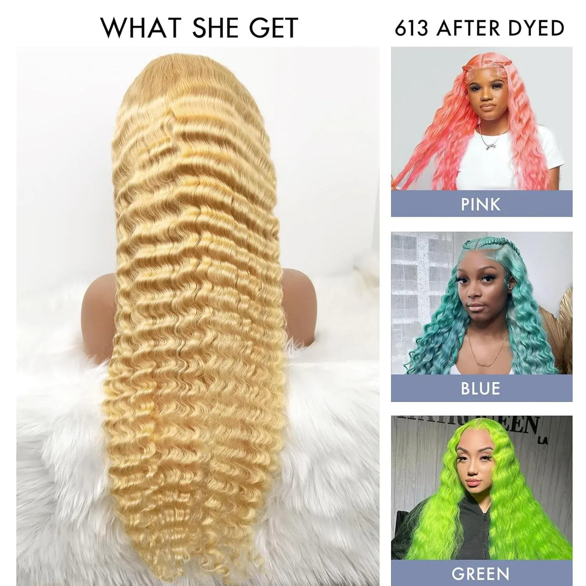 613 Deep Wave HD Lace Frontal Wig  Density Long Blonde Curly Wig Water Wave 613 Wig Pre Plucked With Baby Hair for Women