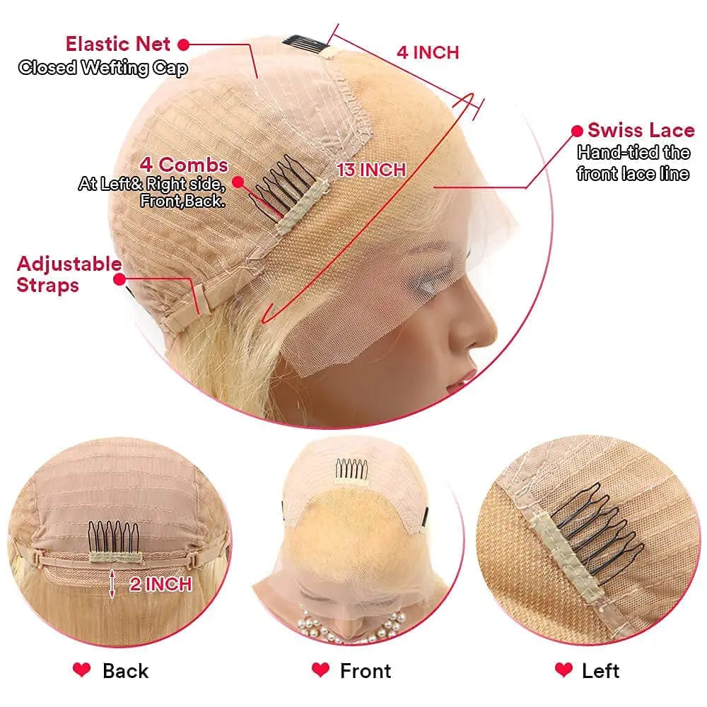 613 Deep Wave HD Lace Frontal Wig  Density Long Blonde Curly Wig Water Wave 613 Wig Pre Plucked With Baby Hair for Women