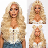 613 Honey Blonde Body Wave Human Hair Wig, 13x4 13x6 or 360 HD Lace, Vietnamese Raw Hair, 180–250% Density, 30–40 Inch