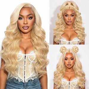 613 Honey Blonde Body Wave Human Hair Wig, 13x4 13x6 or 360 HD Lace, Vietnamese Raw Hair, 180–250% Density, 30–40 Inch