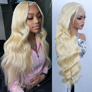 613 Honey Blonde Body Wave Human Hair Wig, 13x4 13x6 or 360 HD Lace, Vietnamese Raw Hair, 180–250% Density, 30–40 Inch