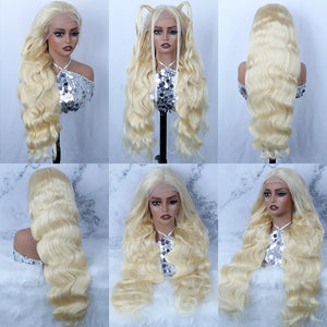 613 Honey Blonde Body Wave Human Hair Wig, 13x4 13x6 or 360 HD Lace, Vietnamese Raw Hair, 180–250% Density, 30–40 Inch
