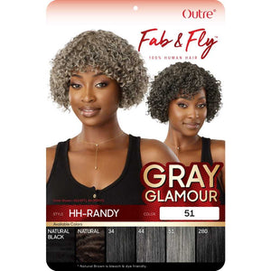 Outre Fab & Fly Gray Glamour 100% Human Hair Wig - HH-Randy