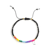 7 Chakras Rainbow Color Bracelet Natural Stone Charm Bracelet Ladies String Adjustable Beaded Healing Crystal Bracelet Jewelry