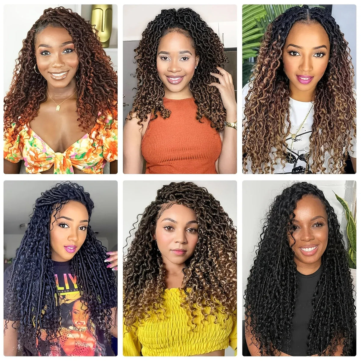 7 Packs Goddess Locs Crochet Hair, Boho River Locs with Curly Ends, Synthetic Faux Locs Braiding Hair Extensions for Women